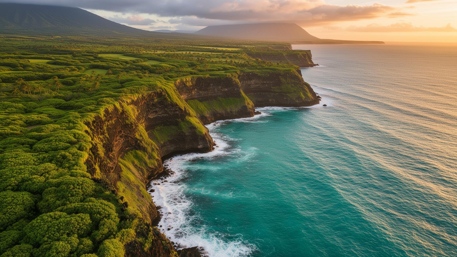 Scenic Hawaii ocean cliffs near Kailua-Kona